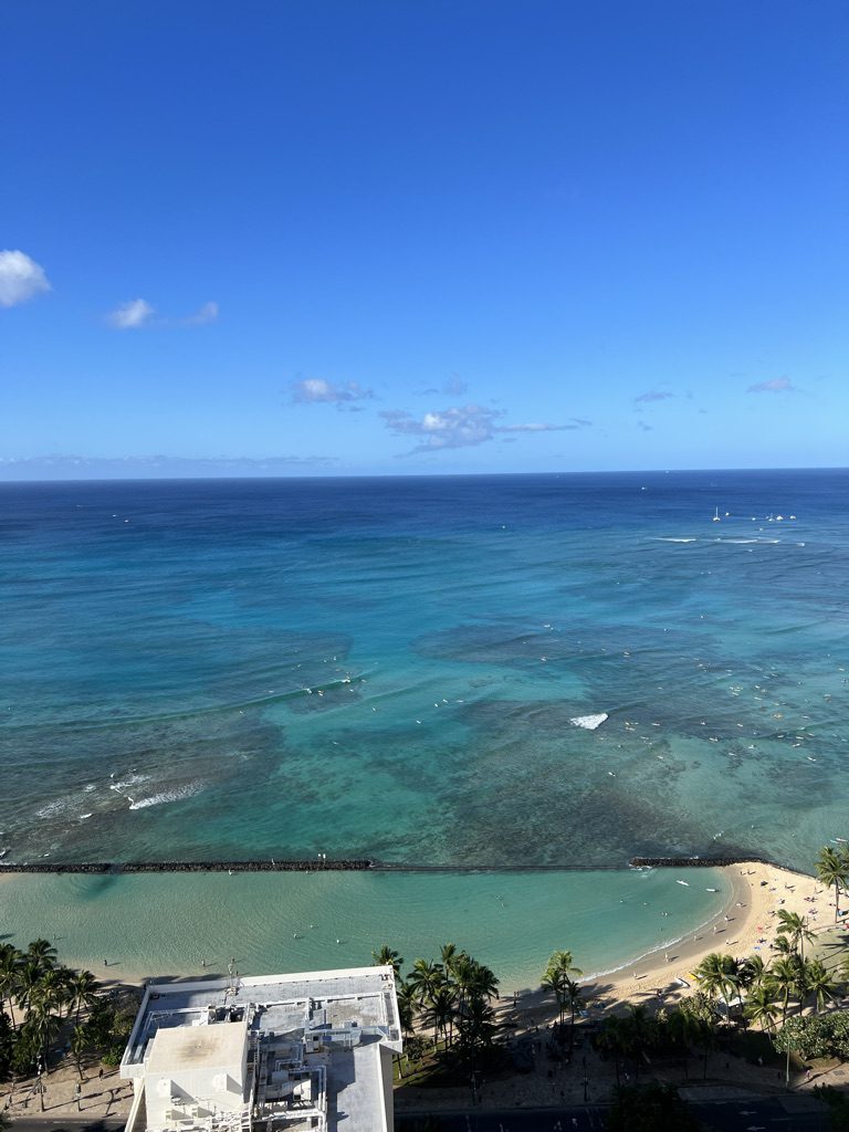 Waikiki Beach view from hotel